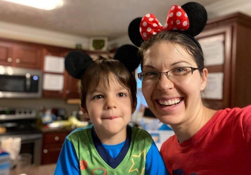 Mom and Son with Mickey Mouse Ears